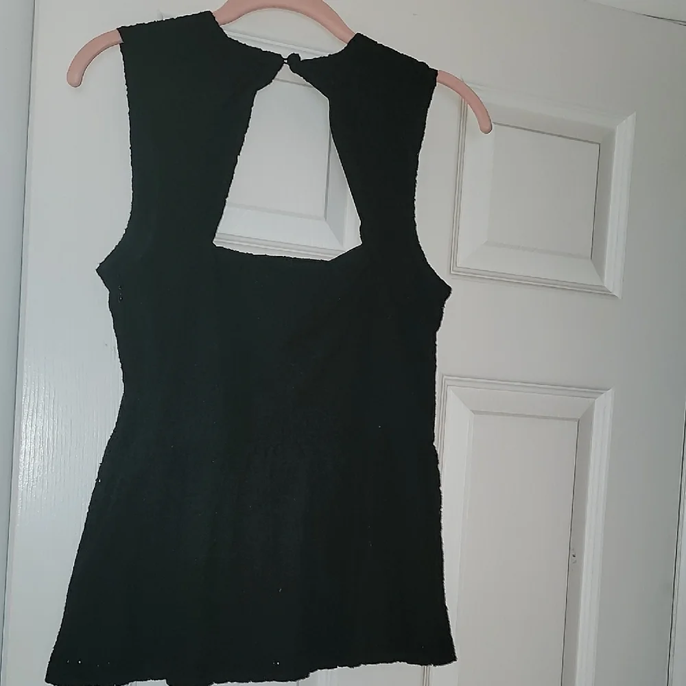 Anthropologie Black Lace Tank Top - Picture 2 of 8